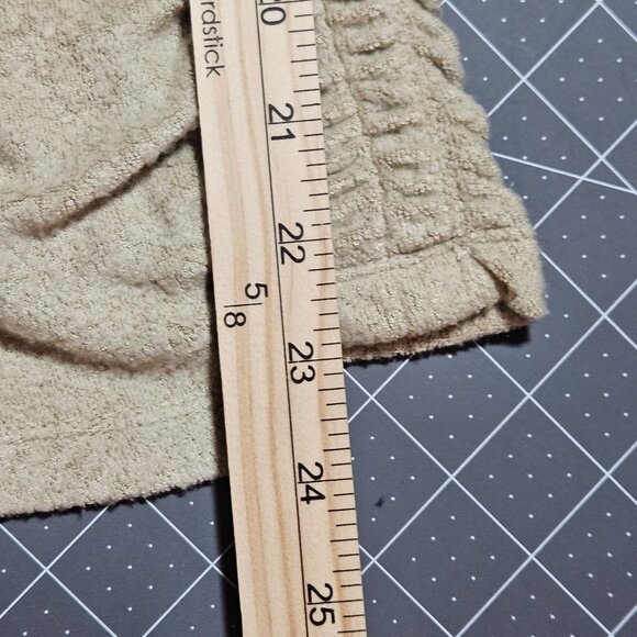 Beige Long-Sleeve V-Neck Ruched Women's Top US M Lyocell Modal Polyester - Picture 9 of 15